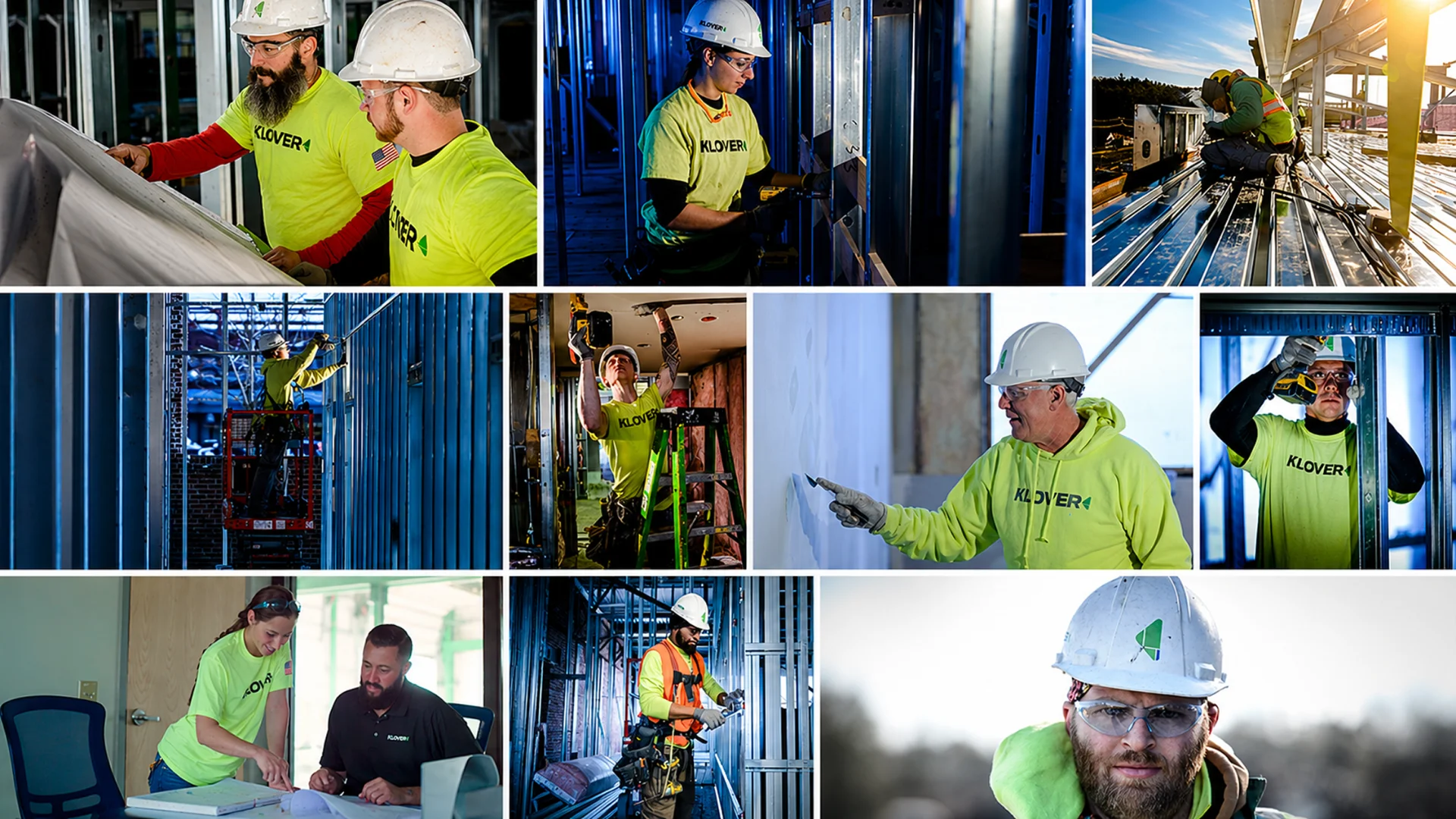 Klover prefabricated wall systems portfolio collage